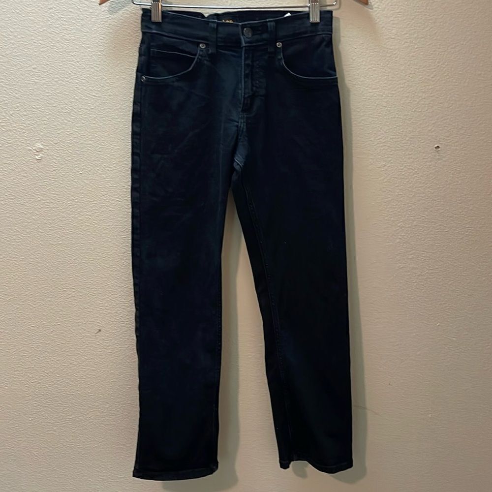 Lee straight leg black jeans.  Size 12 slim.  Adjustable waist. Stretchy